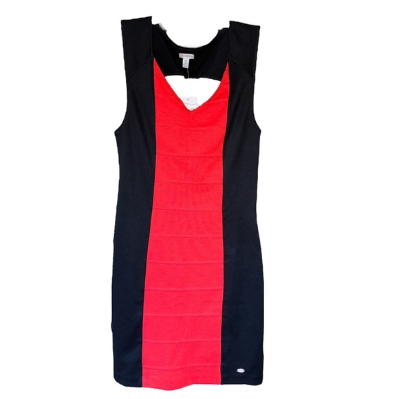 Guess Dresses & Skirts - NWT GUESS Bodycon Dress - Black and Red Orange
